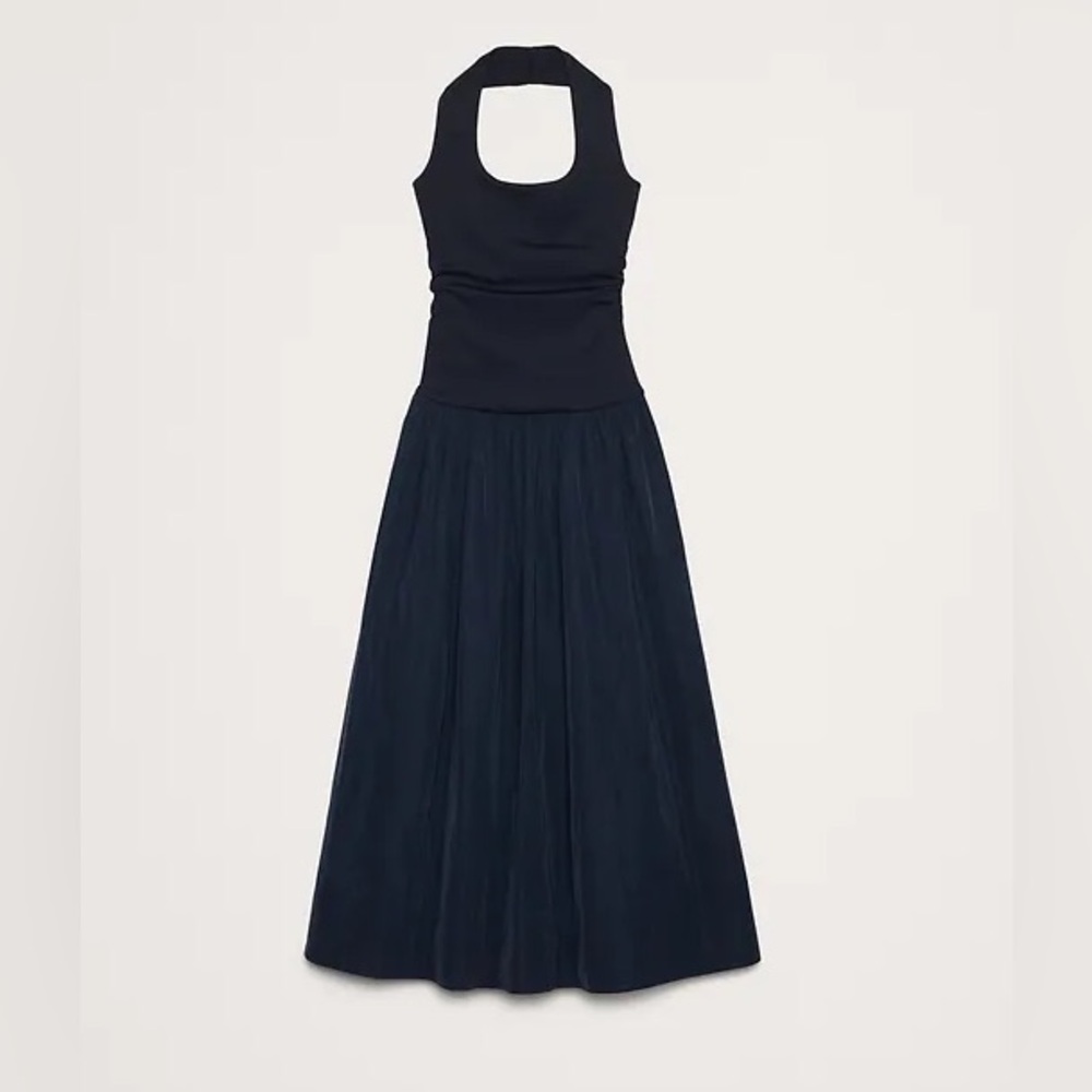 NWT! Banana Republic Jersey & Taffeta Mixed Media Halter Maxi Dress - #852081 - Picture 4 of 4